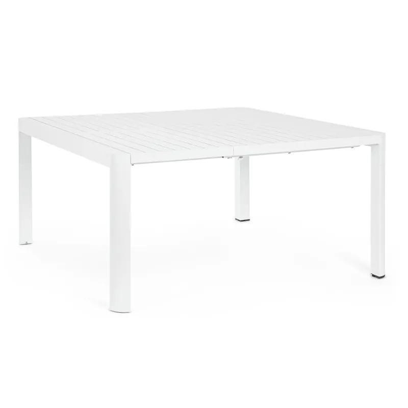 Mesa de comedor exterior Bizzotto KIPLIN cuadrada/rectangular blanca extensible Máxima Calidad