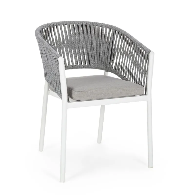 Oferta Silla de jardín Bizzotto FLORENCIA blanco con brazos