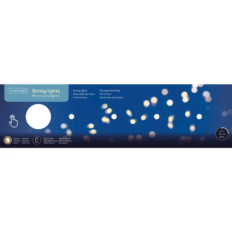 Luces de Navidad Battery String - Stars Blanco micro 40 Leds (cable plateado de 1,95m) Pago Seguro