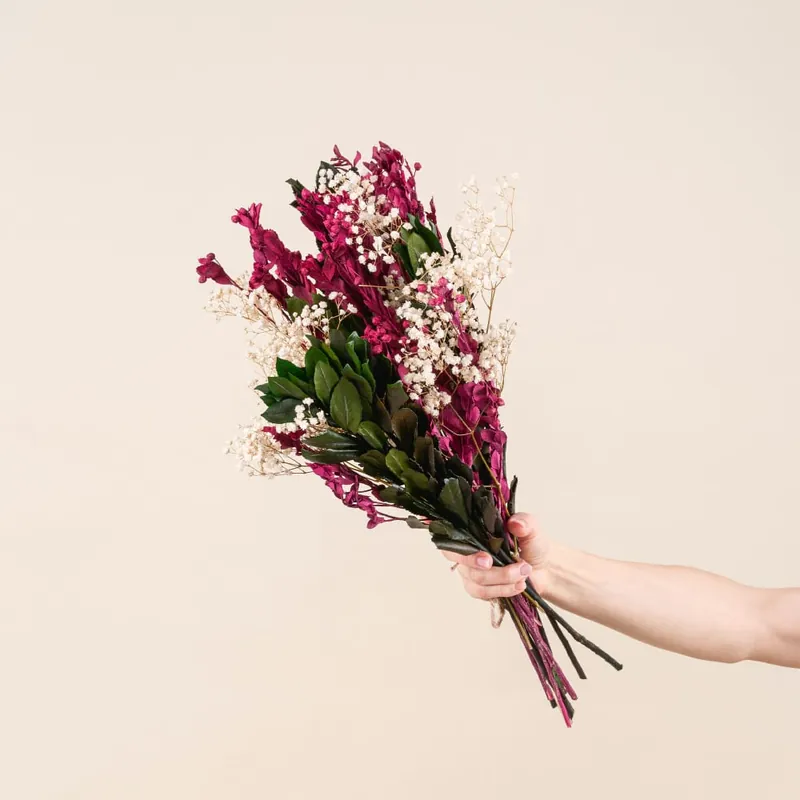 Ramillete de Madroño, Paniculata y Alecrim Fucsia Preservado No Te Lo Pierdas