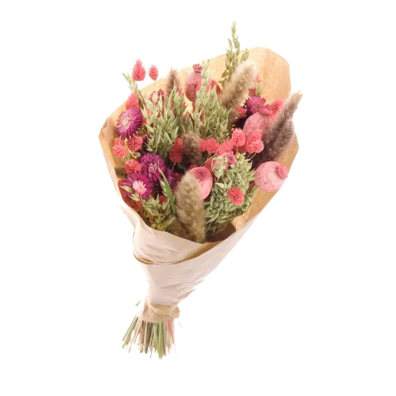 Ramo de Flores Secas Rosas y Verdes Mejor Precio