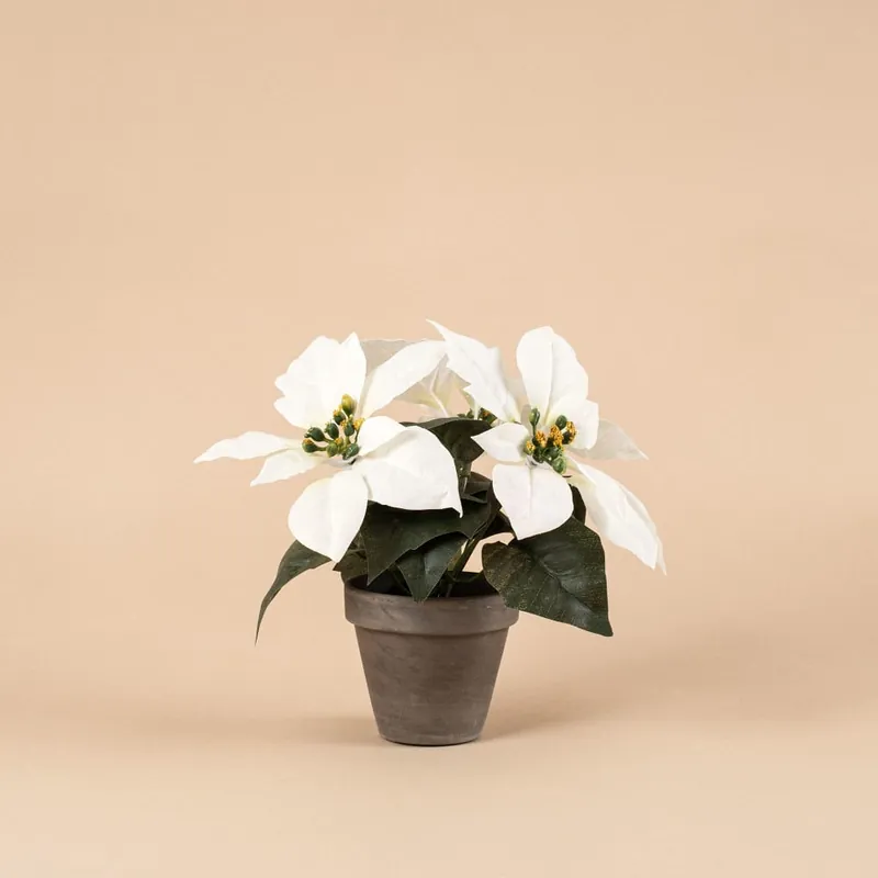 Flor de Pascua artificial blanca pequeña A Buen Precio