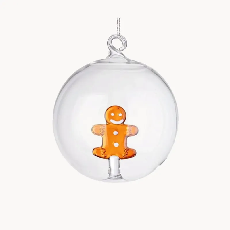 Bola para Árbol de Navidad de Cristal con Muñeco de Jengibre Últimas Unidades