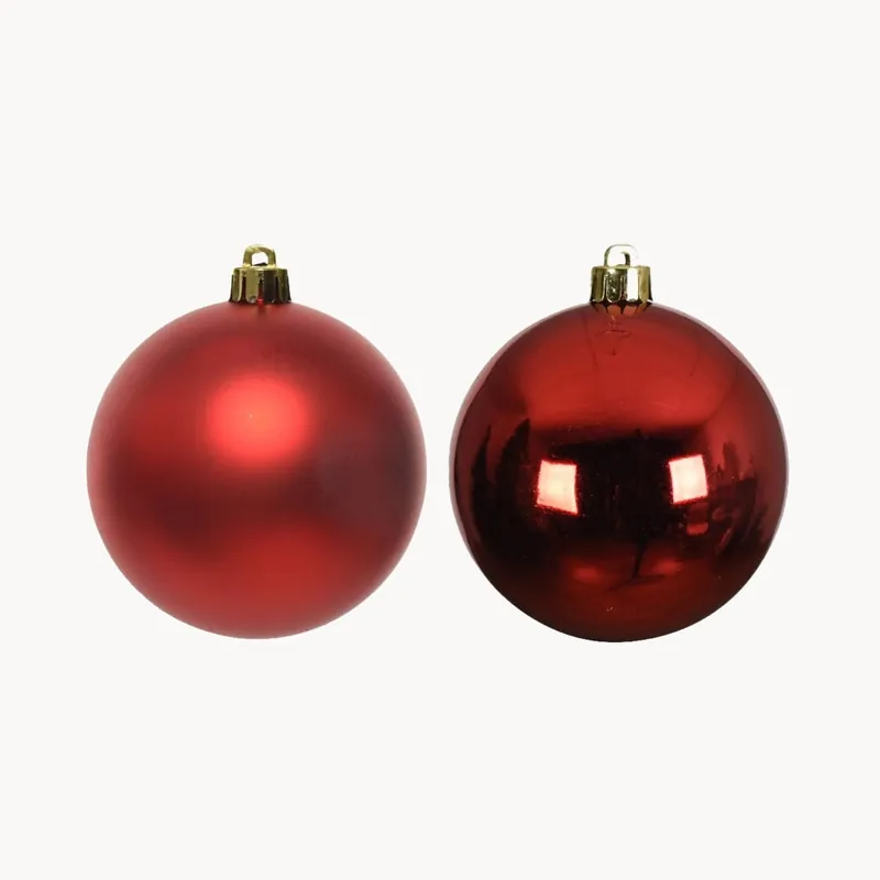 Set de Bolas para Árbol de Navidad en Cristal Brillo/Mate rojo Entrega Rápida