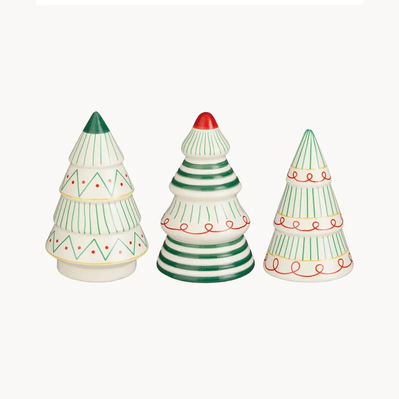 Marca Reconocida Figura Decorativa de Cerámica Árbol Navideño Estilo Festivo