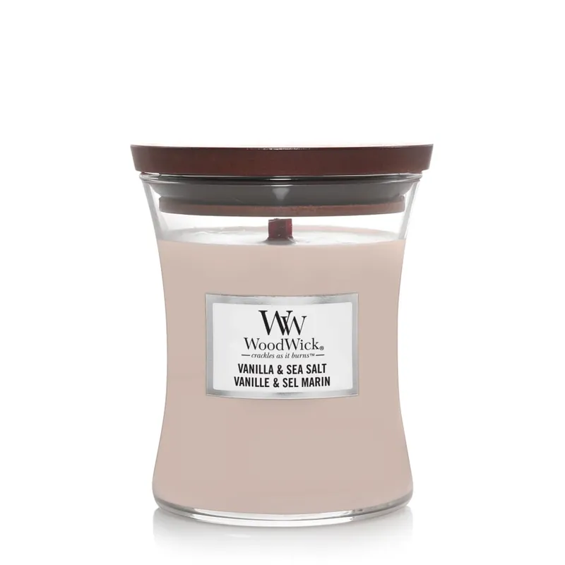 Vela perfumada WoodWick Core Vanilla & Sea Salt (Medium) Certificado