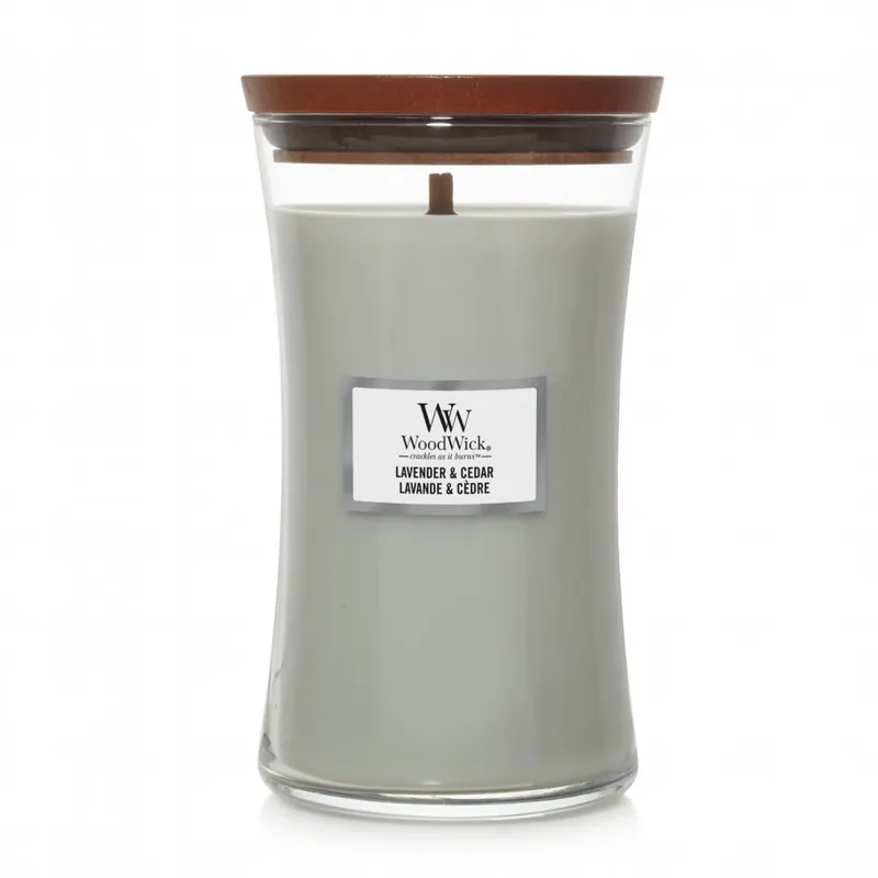 Vela perfumada WoodWick Core Lavender & Cedar (Large) Nuevo Modelo