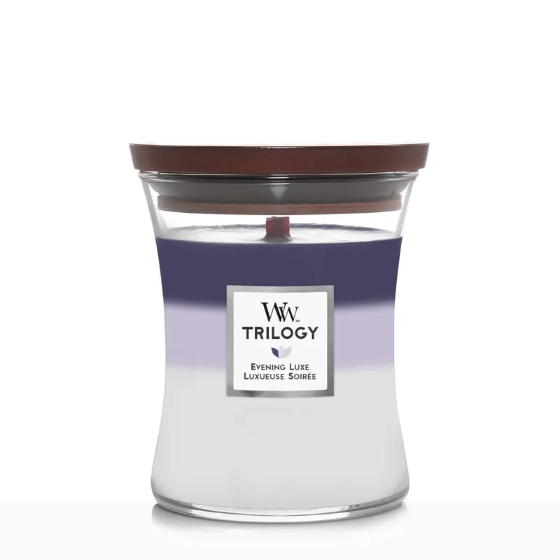 Vela perfumada WoodWick Trilogy Evening Luxe (Medium) Últimas Unidades