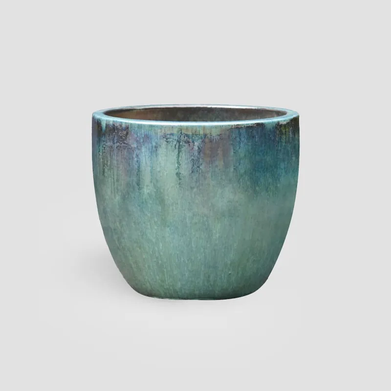 Maceta Fronda esmaltada Glazed verde fugaz (Campana) Garantía Incluida