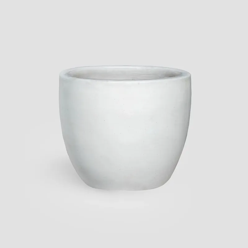 Oferta Maceta Fronda esmaltada Glazed blanco (Campana)
