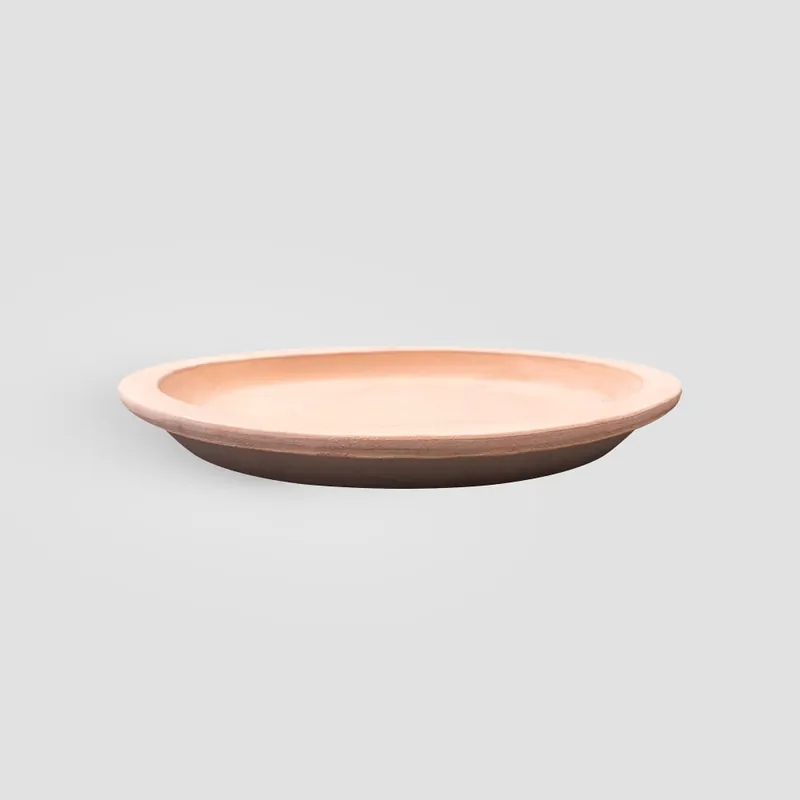 Plato redondo Fronda Terracota natural Moderno