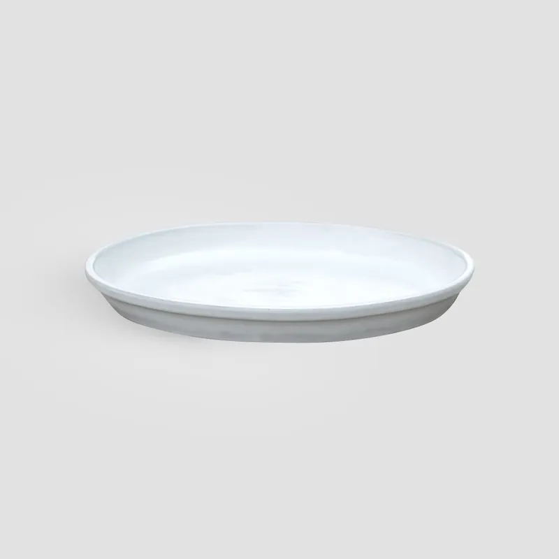 Pago Seguro Plato redondo Fronda Glazed blanco