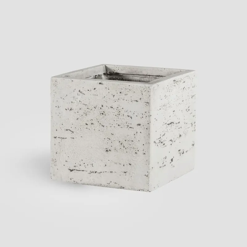 Garantía Incluida Maceta Discom Travertino blanca (Cubo)