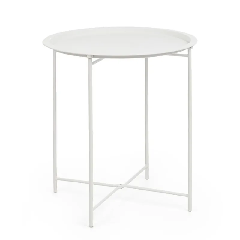 Mesa de jardín auxiliar Bizzotto AUSTIN blanca Liquidación