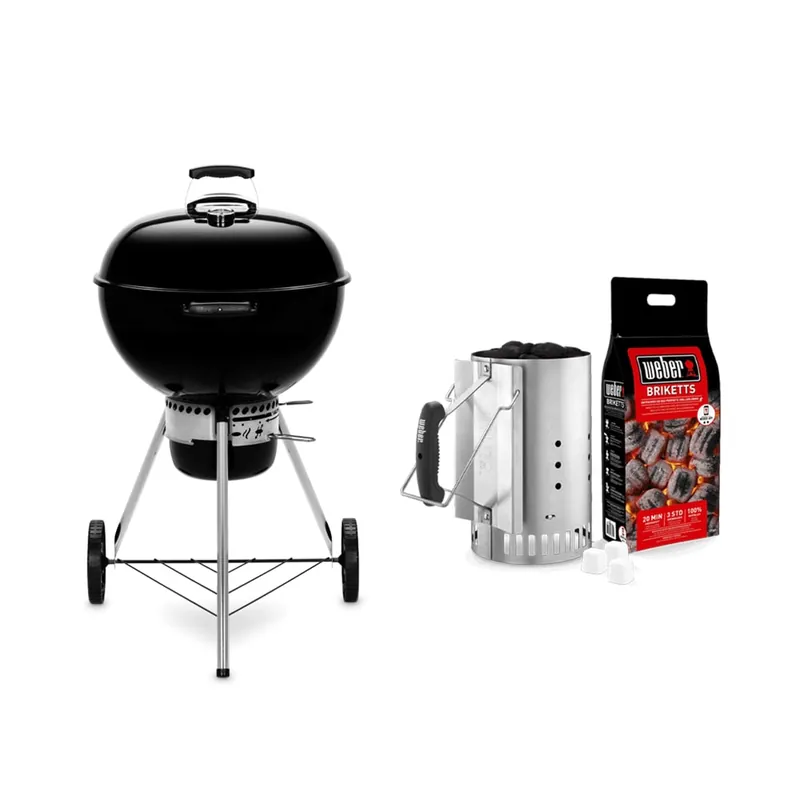 Pack Barbacoa Original Kettle® E-5730 Barbacoa de carbón Ø57 cm + Kit Chimenea Oferta De Temporada