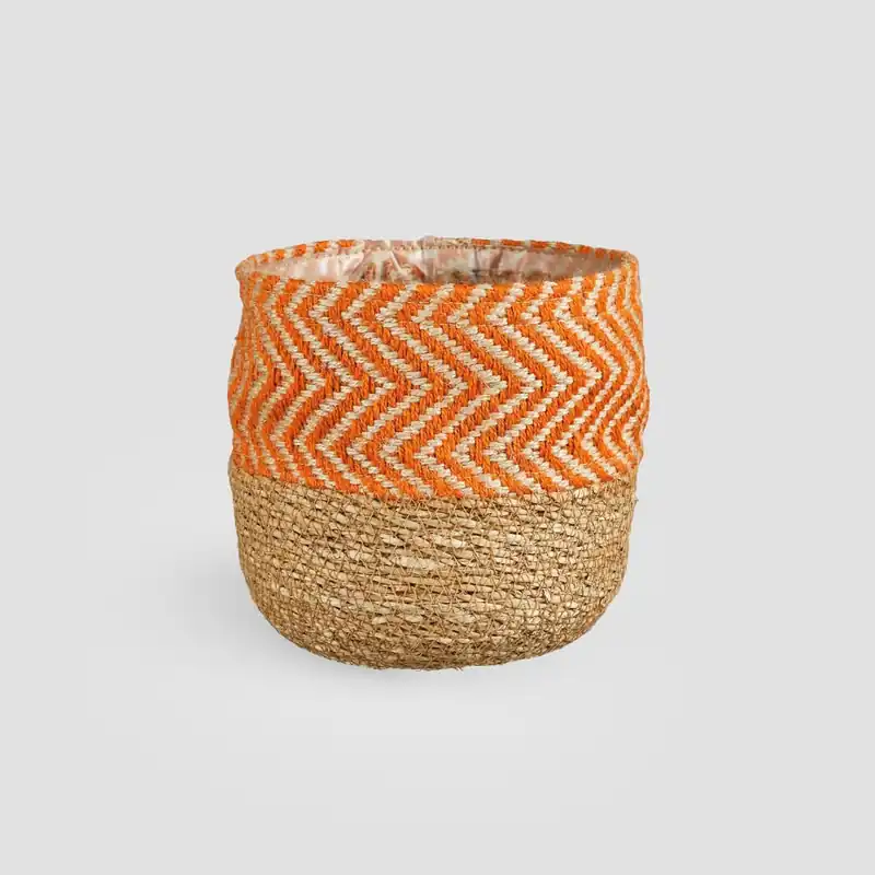 Maceta de Interior Mica Davina mimbre naranja Súper Precio