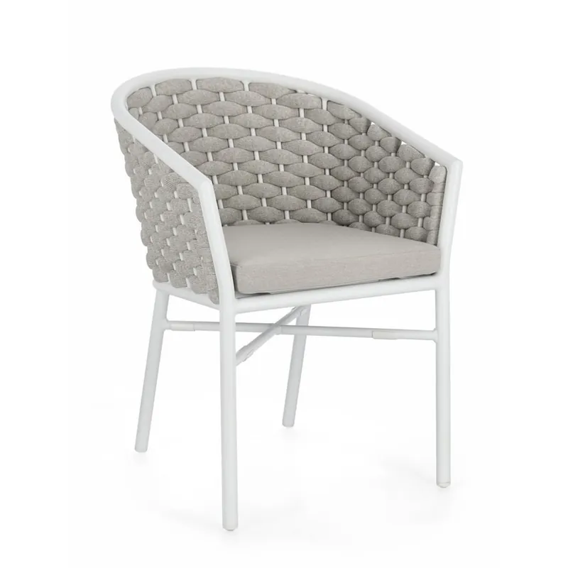 Silla de jardín Bizzotto MARGALIDA blanca/saturno con brazos Envío Gratis