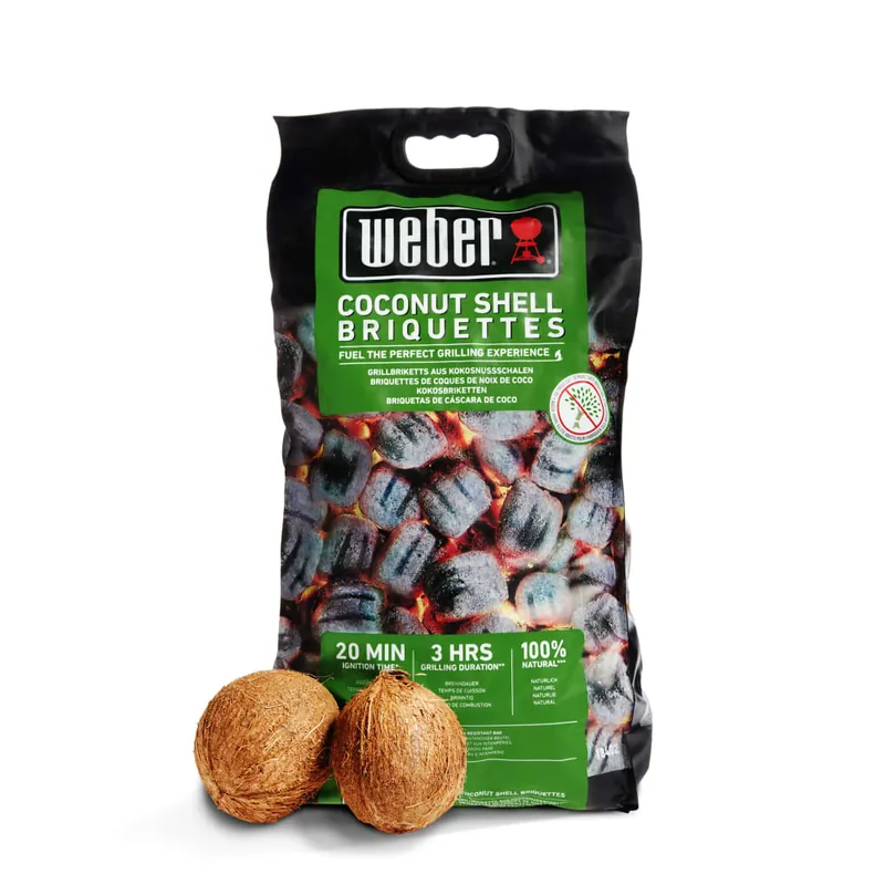 Nuevo Modelo Briquetas Weber® de cáscara de coco (4 Kg)