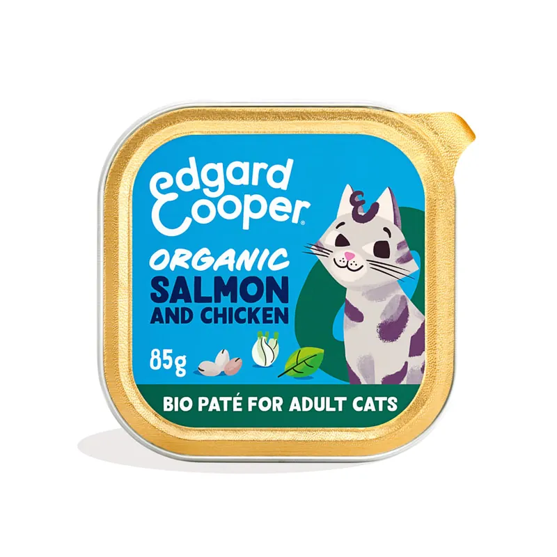 Ordena Ya Paté ecológico de pollo y salmón (para gato adulto) Edgard&Cooper