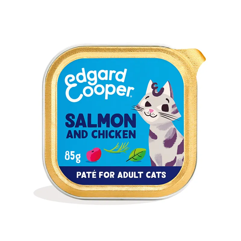 Liquidación Paté de pollo y salmón (para gato adulto) Edgard&Cooper