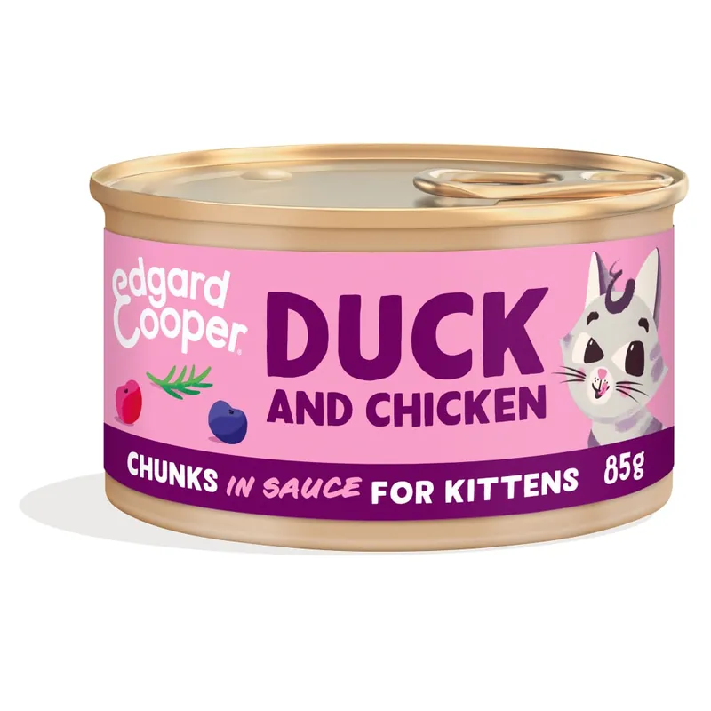 Alimento húmedo para gatitos - Trocitos en salsa de pato y pollo Edgard&Cooper Imprescindible (Must-Have)