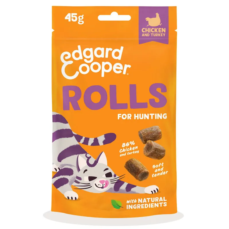 Rollitos de pollo y pavo para gatos adultos Edgard&Cooper Barato