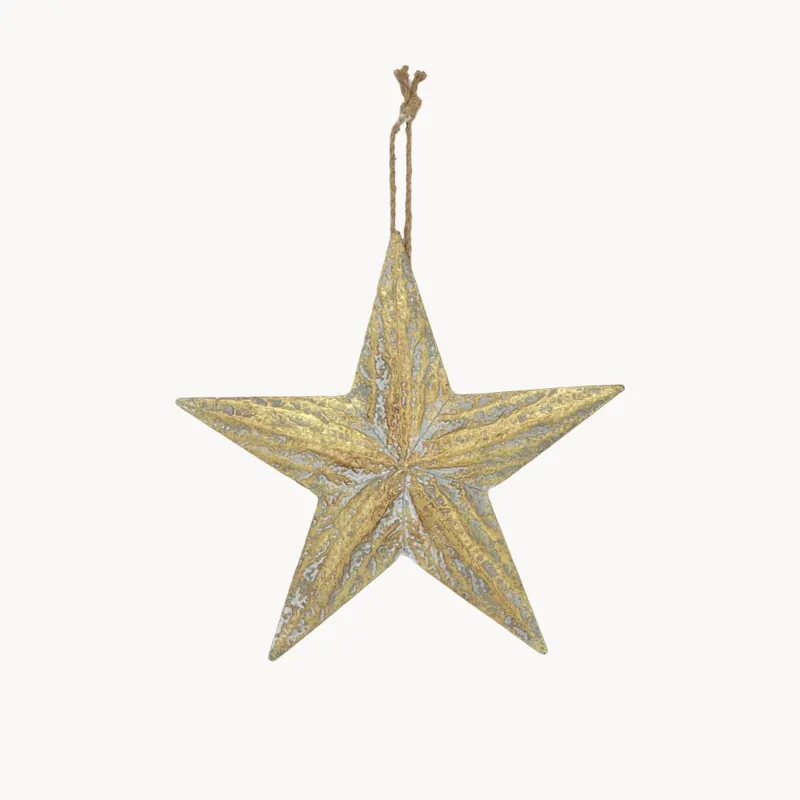 Lujoso Estrella de metal dorada para colgar 5x39x37 cm