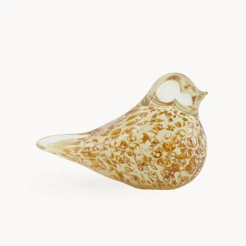 Tendencia Pájaro Marrón y Dorado de Cristal (6x12x7cm)