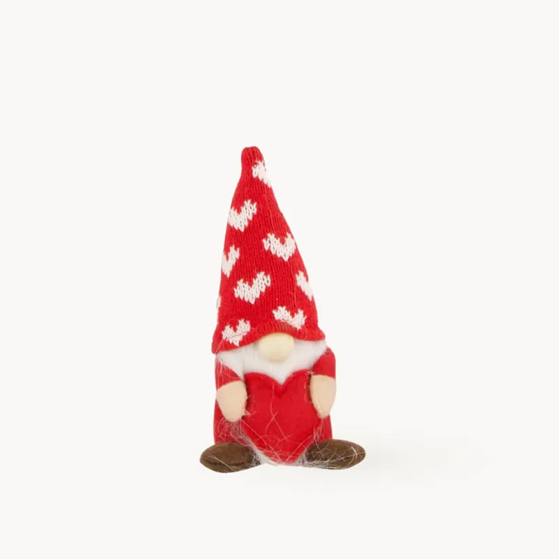 Gnomo con Corazones Rojo y Blanco (Surtido de 6), 8 cm Exclusivo