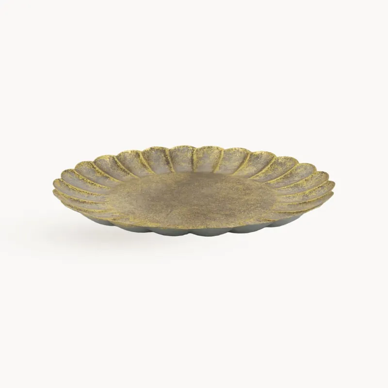 Bandeja Dorada Redonda de Metal D38 cm Mejor Precio