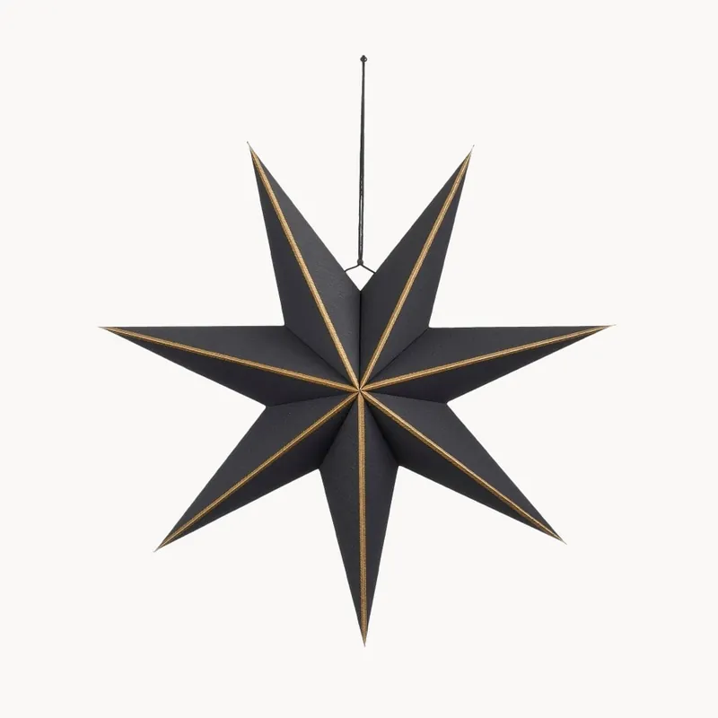 Estrella de Navidad Negra para Colgar 60x18 cm Exclusivo