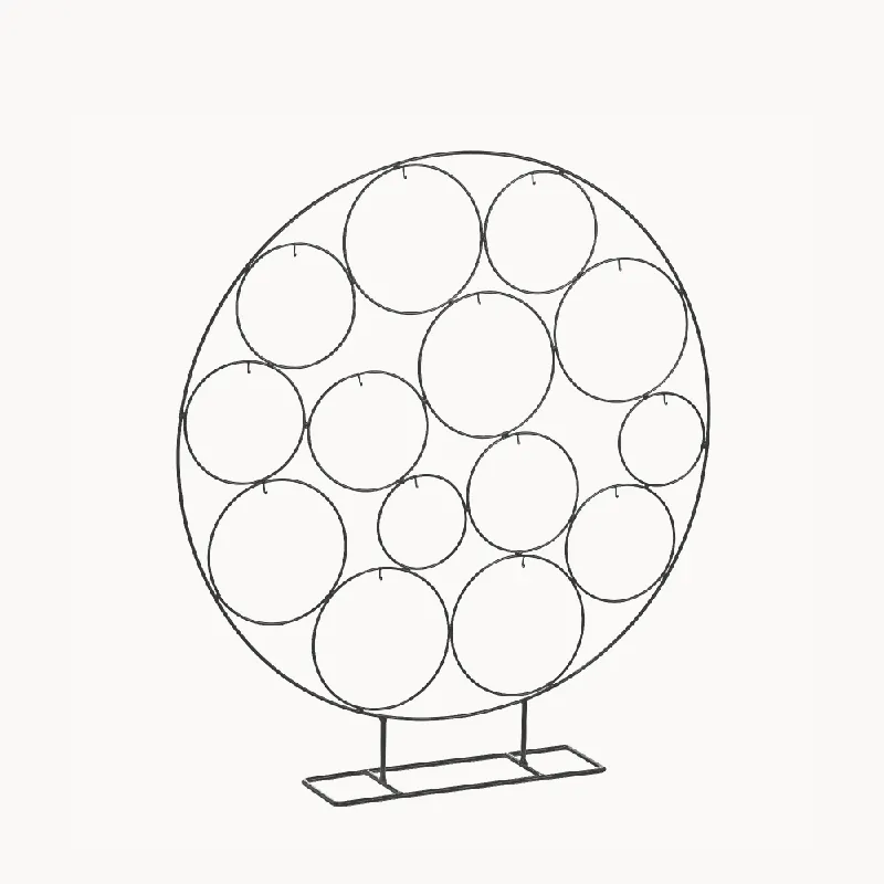 Oferta De Temporada Soporte Círculos Negro Metal 10X58X64 Cm