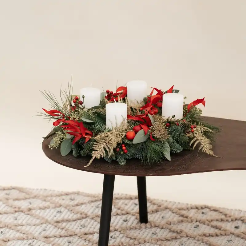 Navidad Tradicional - Corona natural de Adviento Tendencia