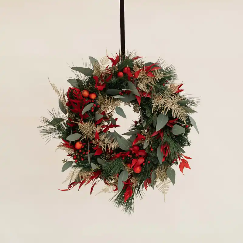 Navidad Tradicional - Corona natural Tendencia