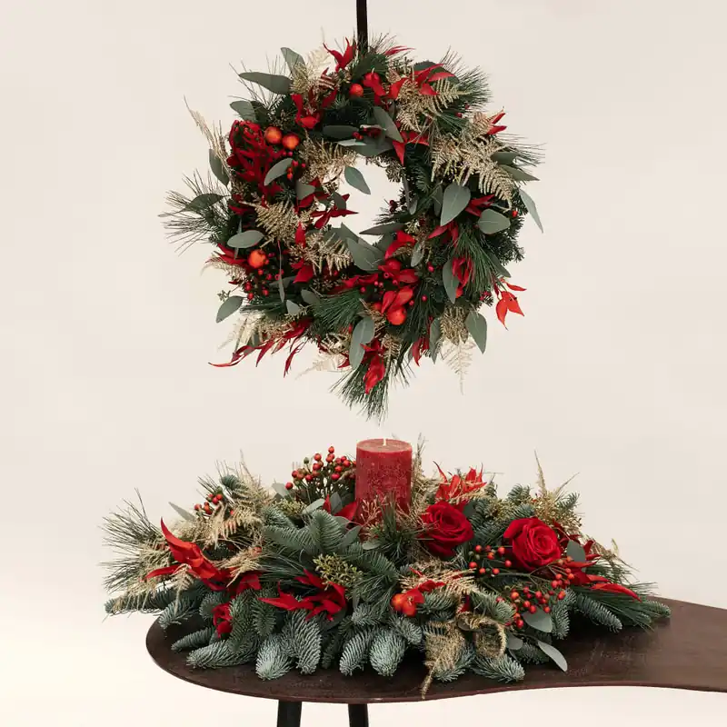 Favorito De Clientes Navidad Tradicional - Pack Corona + Centro