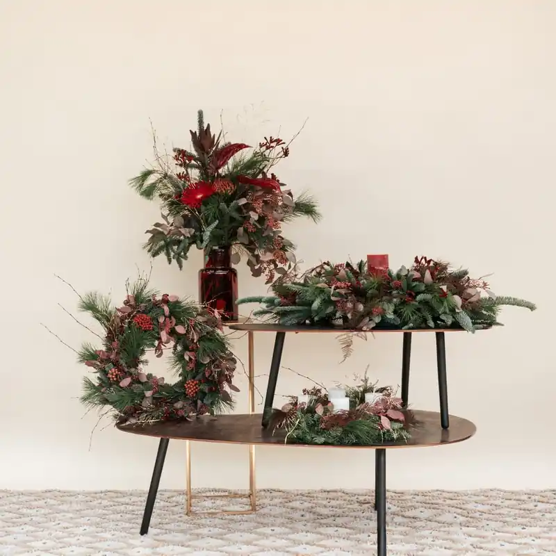 Navidad Palazzo Chic - Pack Corona + Centro + Ramo + Adviento Directo De Fábrica