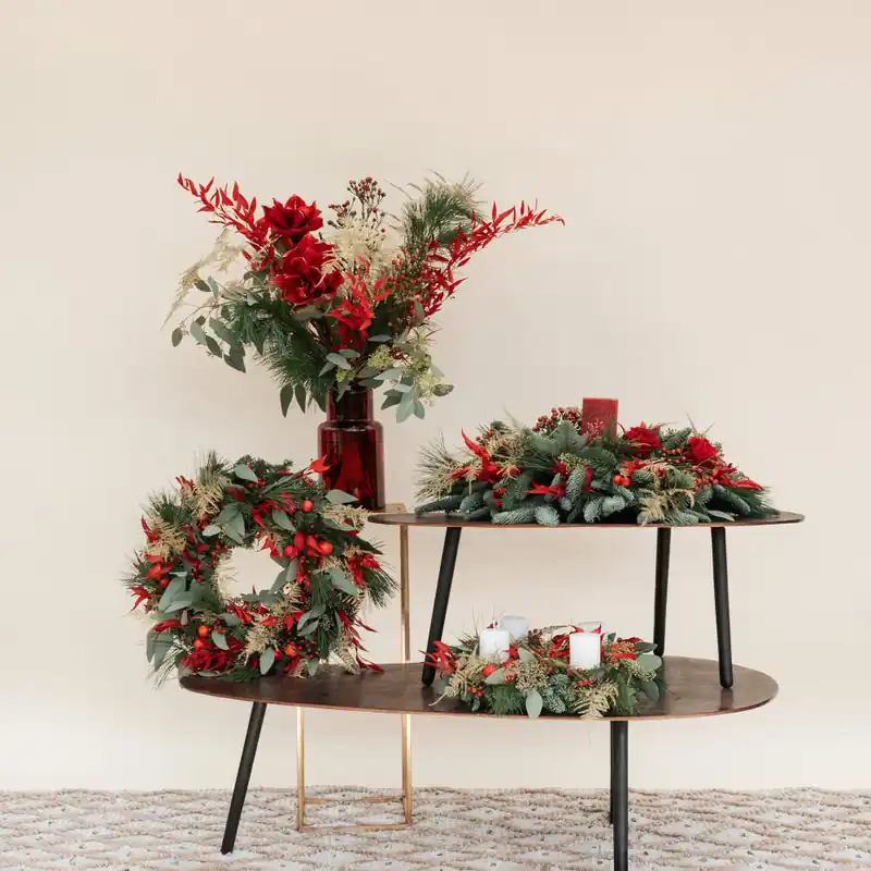Navidad Tradicional - Pack Corona + Centro + Ramo + Adviento Mayoreo
