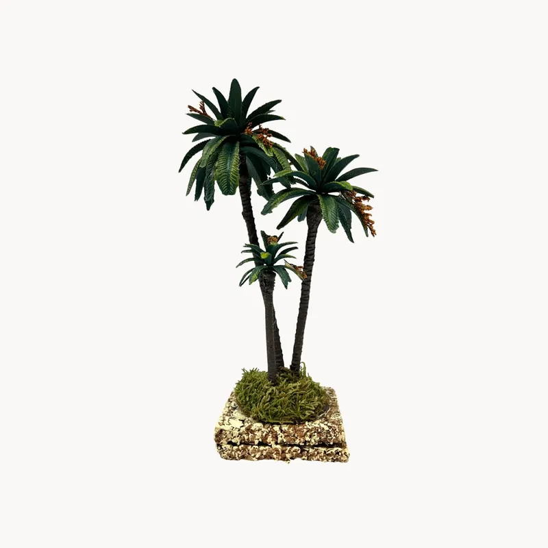 Hecho A Mano Palmera triple decorada 23 cm para Belén
