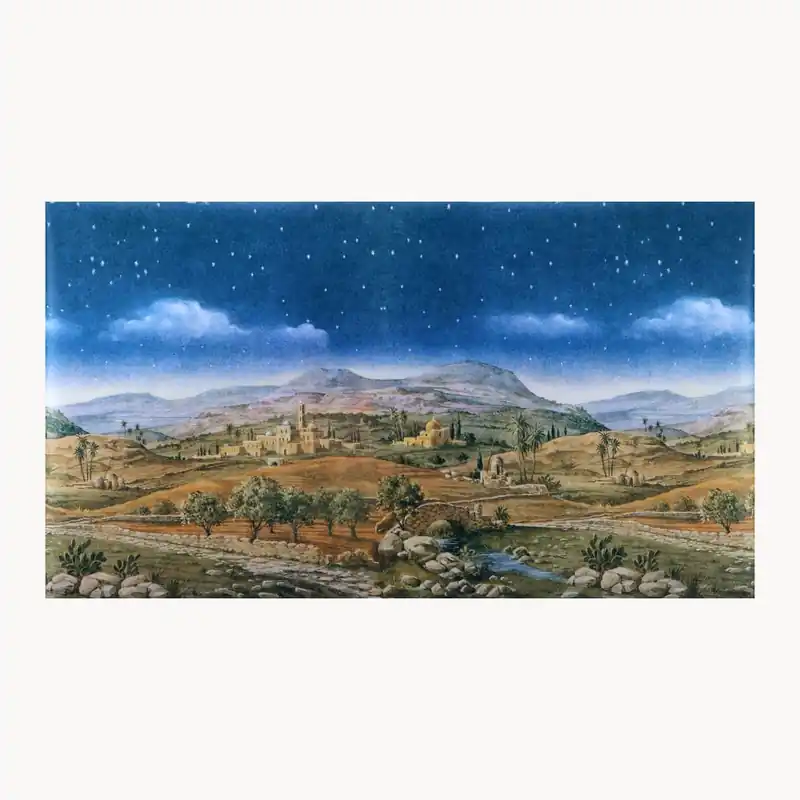 Garantía Incluida Fondo de paisaje hebreo 70×125 cm para Belén