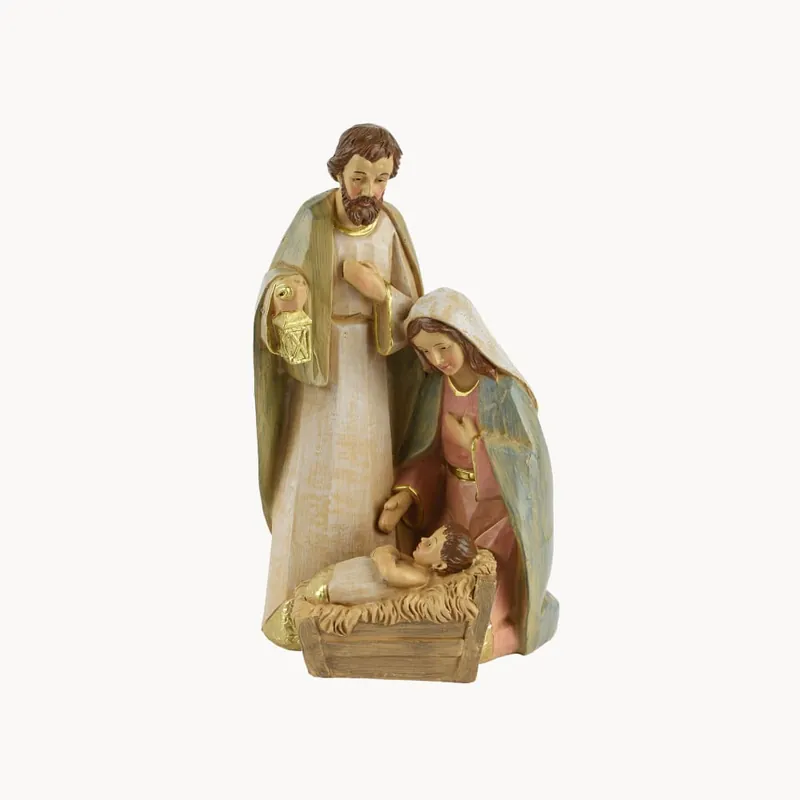 Favorito De Clientes Nacimiento pintado Sagrada Familia 32,2 cm para Belén