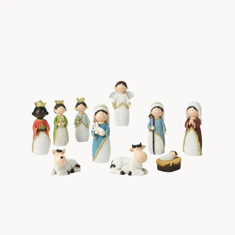 Nacimiento pintado 10 figuras 15,3 cm para Belén Más Vendido