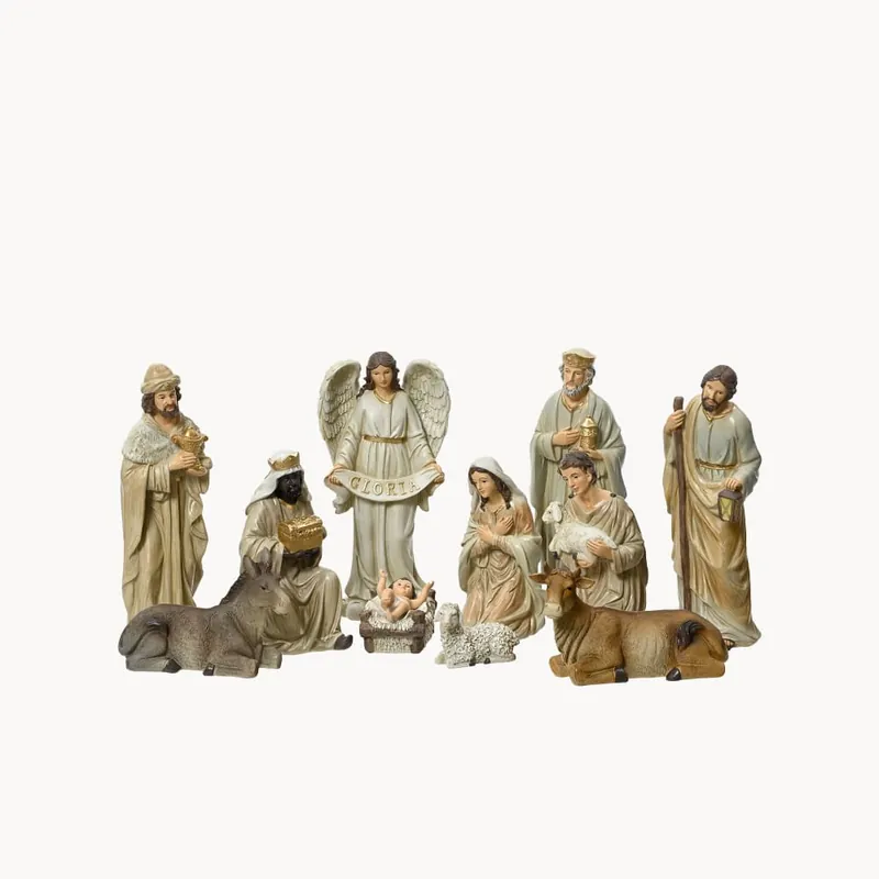 Gran Oferta Nacimiento pintado 11 figuras 24,5 cm para Belén