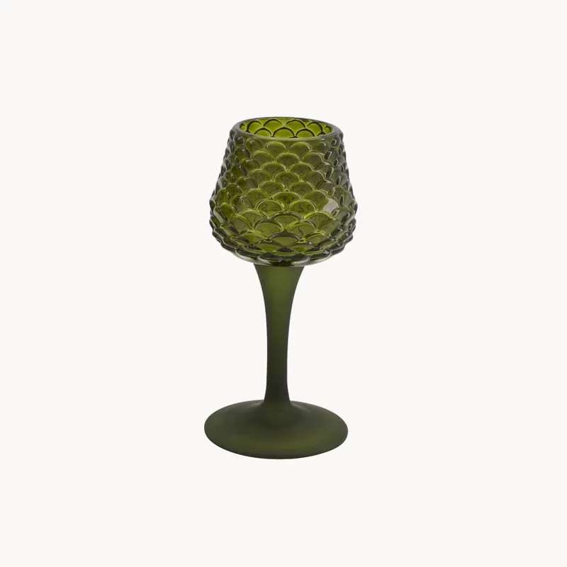Alta Calidad Portavelas copa escamas verdes 16,5 cm (surtido)