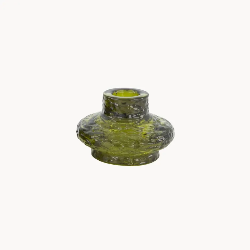 Portavelas relieve verde surtido 5,5 cm Artesanal