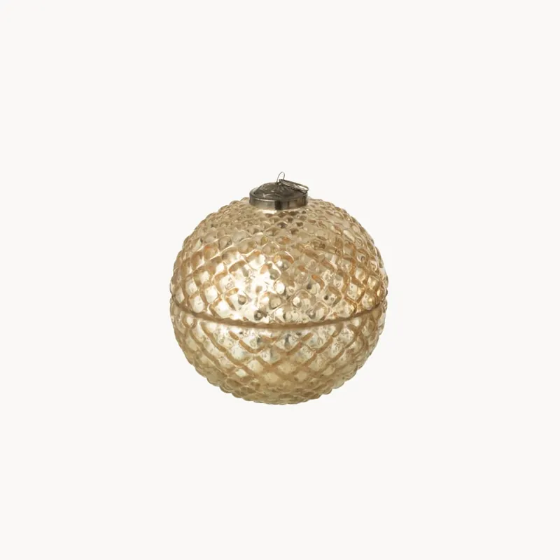 Últimas Unidades Vela perfumada adorno navideño dorada Ø12,5 cm (surtido)