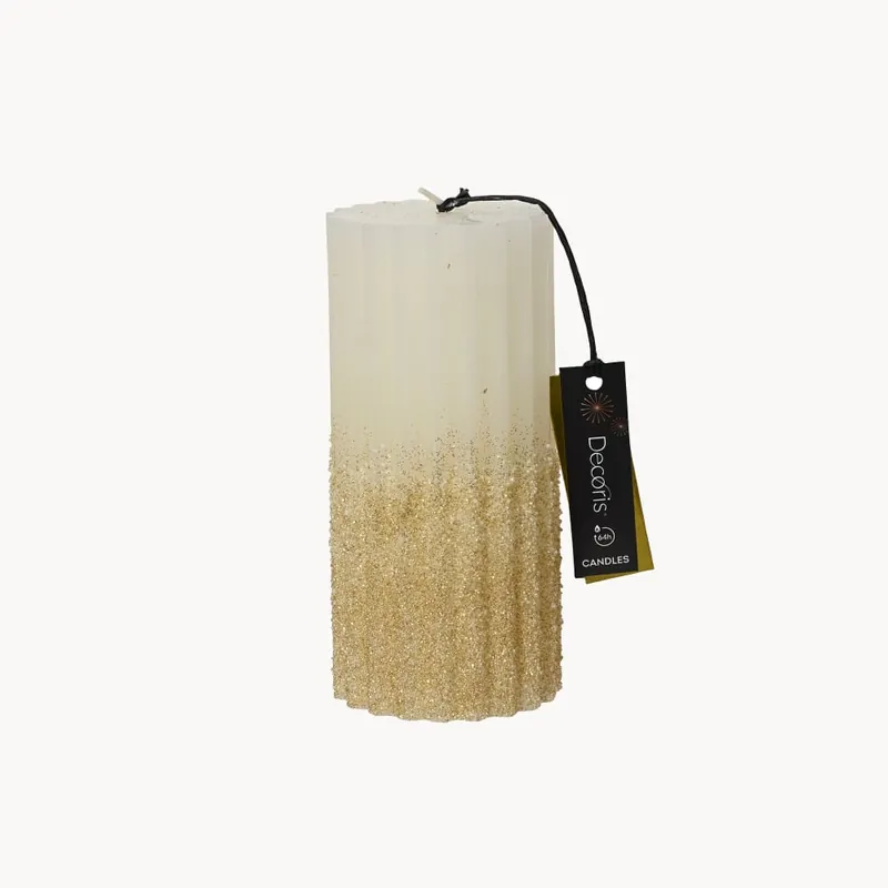 Oferta Flash Vela beige purpurina 7×15 cm