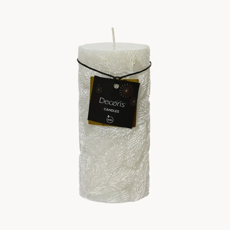 Rebajas Vela blanca relieve hoja nevada 7×15 cm