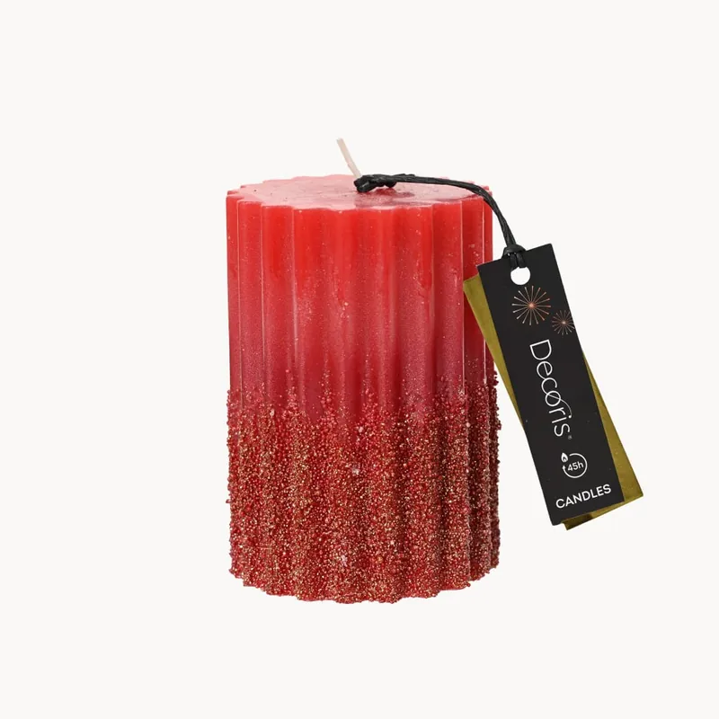 De Moda Vela roja purpurina 7×10 cm