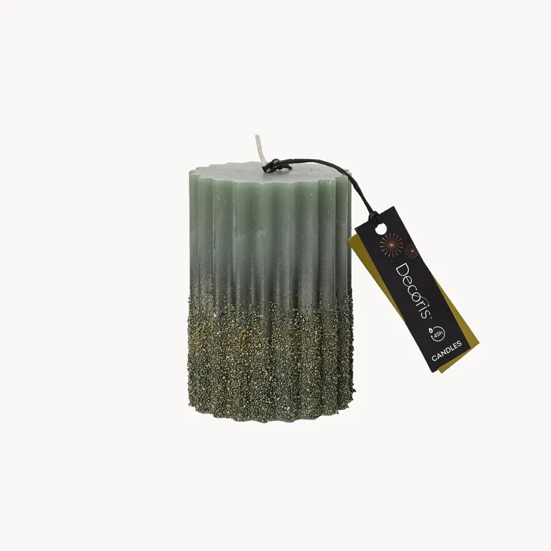 Vela verde purpurina 7×10 cm Oferta