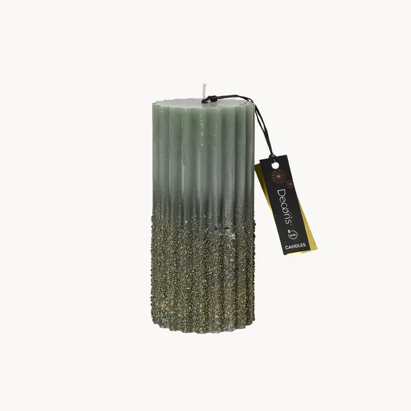 Vela verde purpurina 7×15 cm No Te Lo Pierdas